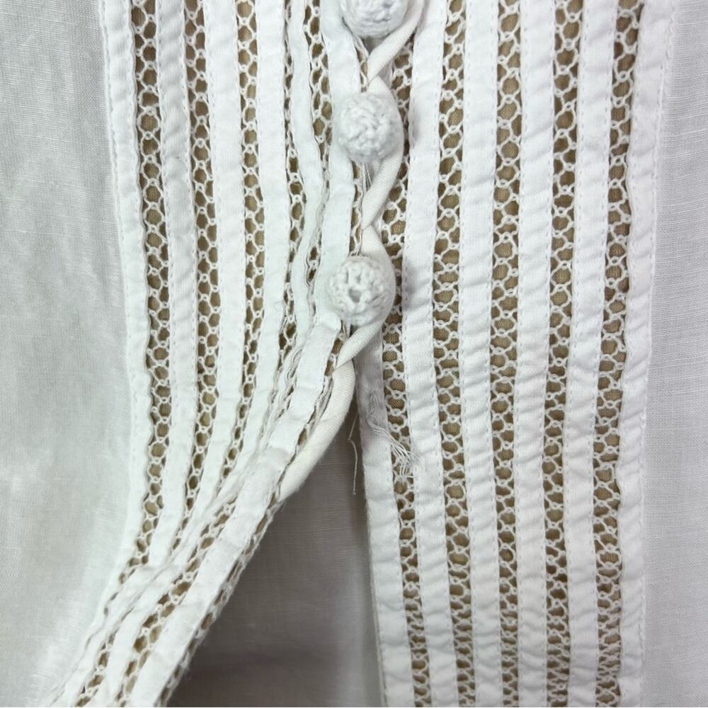 Soft Surroundings Tunic Lilith Mandarin Collar Button Up Cream White S - Picture 4 of 12